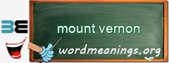 WordMeaning blackboard for mount vernon